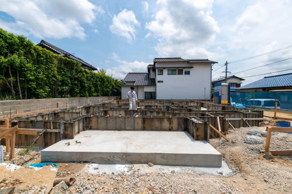 福岡市東区青葉01　注文住宅建築現場リポート④　～基礎工事・立ち上がりコン～