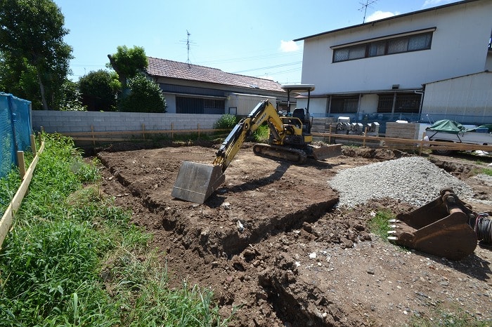 「福岡市南区五十川02」注文住宅現場リポート③【基礎工事】【根切り】