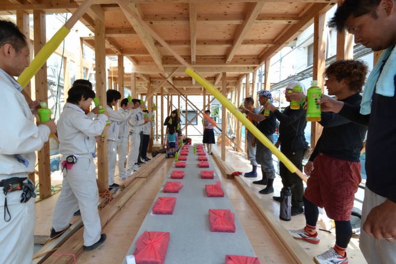 福岡市早良区百道01　注文住宅建築現場リポート⑥　～上棟式～