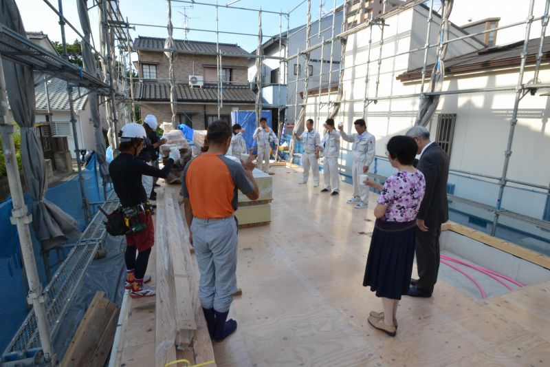 「福岡市早良区百道01」注文住宅現場リポート⑥【上棟式】