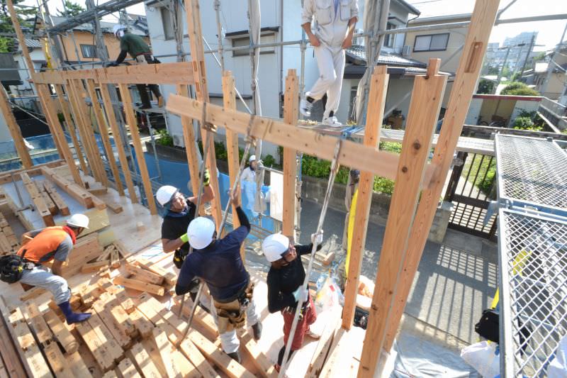 福岡市早良区百道01　注文住宅建築現場リポート⑥　～上棟式～