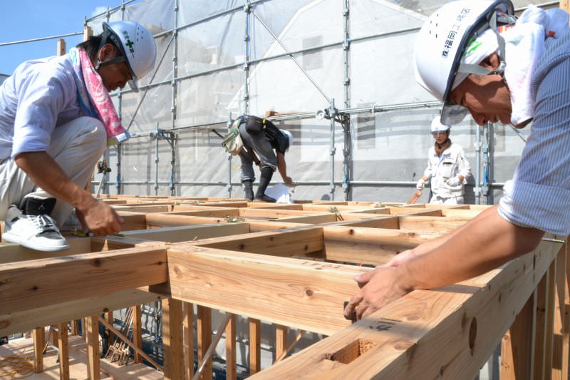 福岡市早良区百道01　注文住宅建築現場リポート⑥　～上棟式～