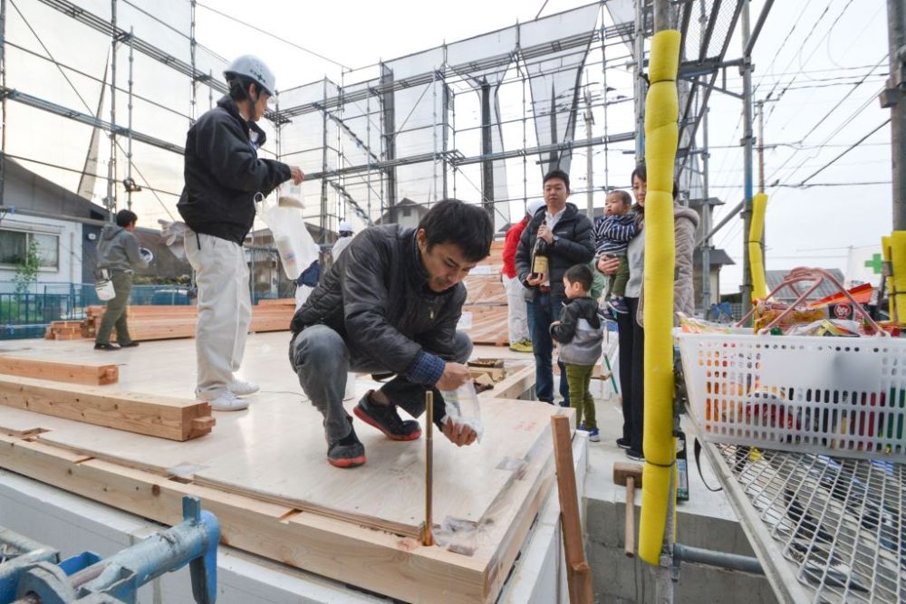 福岡市東区08　注文住宅建築現場リポート④　～上棟式～