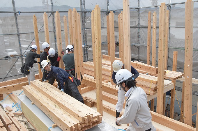 「福岡市西区千里01」注文住宅現場リポート⑤【上棟式】