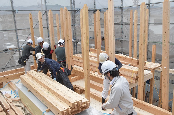 福岡市西区千里01　注文住宅建築現場リポート⑤　～上棟式～