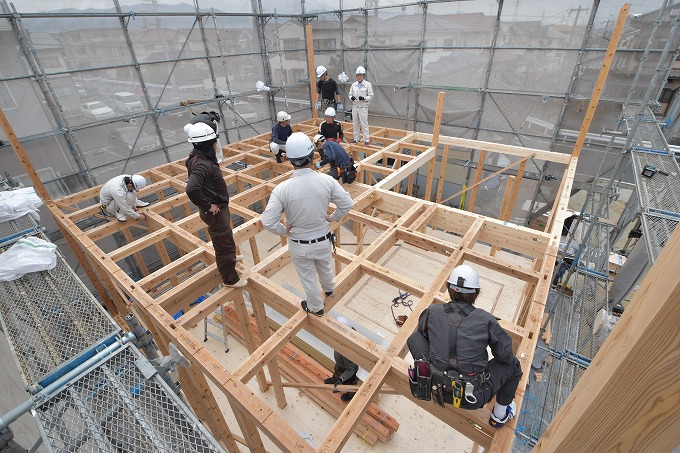 「福岡市西区千里01」注文住宅現場リポート⑤【上棟式】