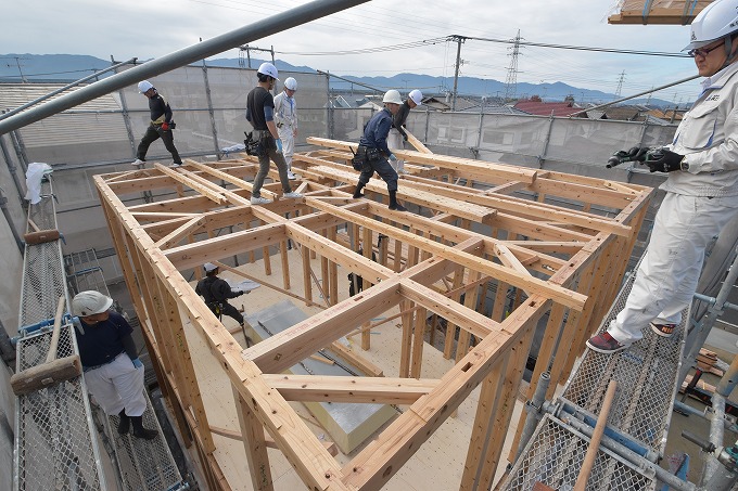 福岡市西区千里01　注文住宅建築現場リポート⑤　～上棟式～