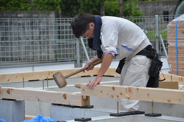 福岡市東区06　注文住宅建築現場リポート③　～土台敷～