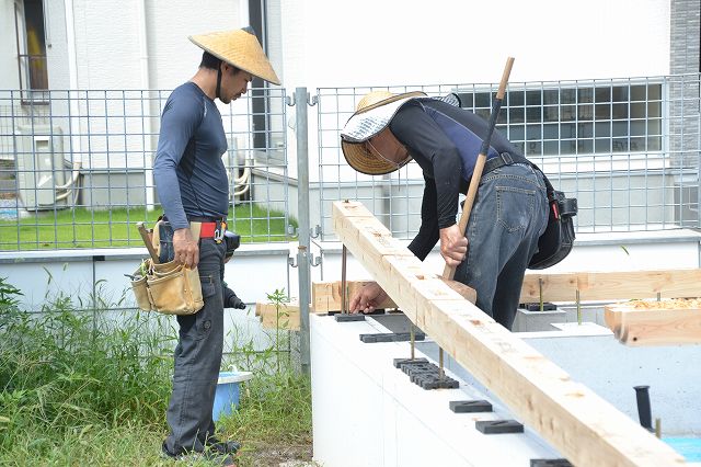 福岡市東区06　注文住宅建築現場リポート③　～土台敷～