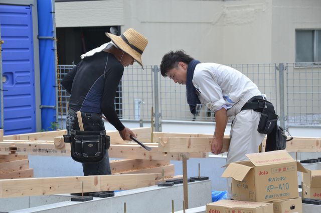 「福岡市東区06」注文住宅現場リポート③【土台敷】