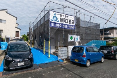 福岡県糟屋郡志免町04　注文住宅建築現場リポート④　～木工事・軒天～