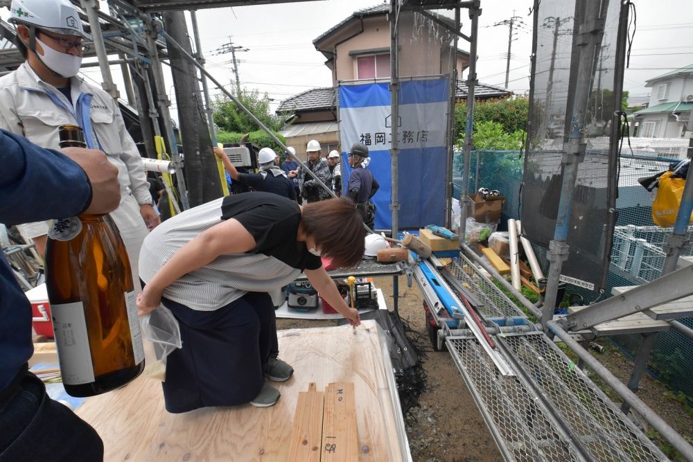 「福岡市早良区東入部01」注文住宅現場リポート④【上棟式】