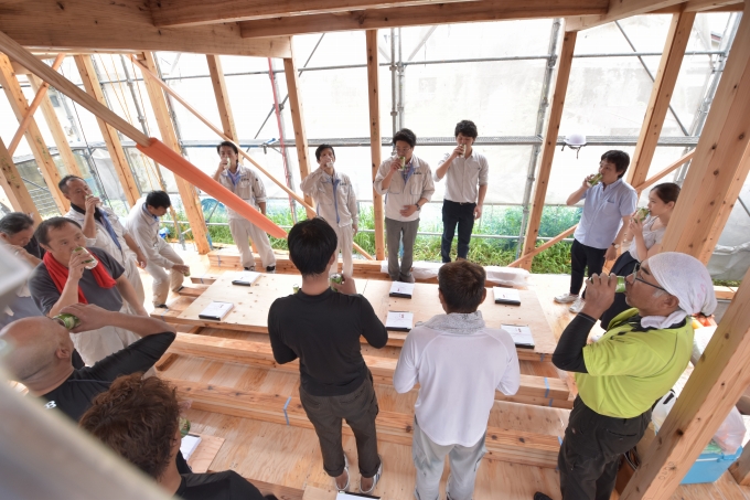 「福岡市南区五十川02」注文住宅現場リポート⑥【上棟式】