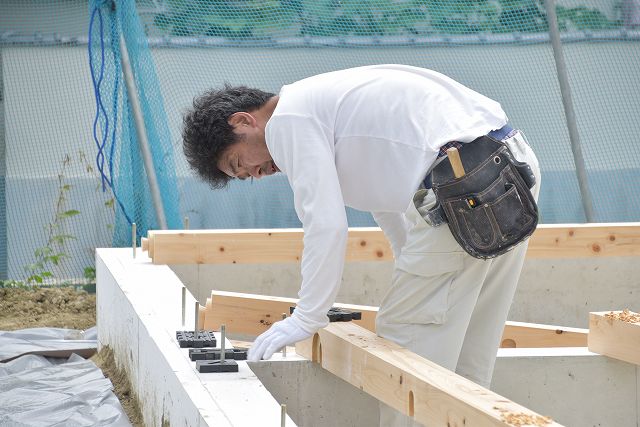「糟屋郡03」注文住宅現場リポート③【木工事】【土台敷き】