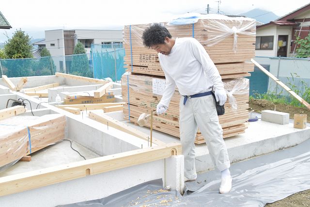 「糟屋郡03」注文住宅現場リポート③【木工事】【土台敷き】
