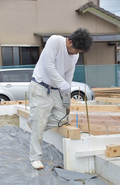「糟屋郡03」注文住宅現場リポート③【木工事】【土台敷き】