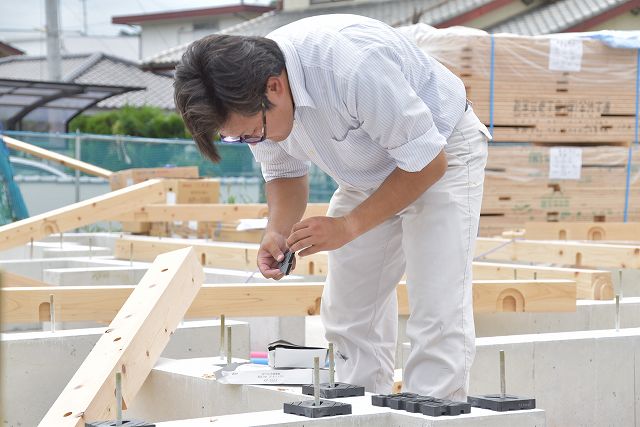 「糟屋郡03」注文住宅現場リポート③【木工事】【土台敷き】