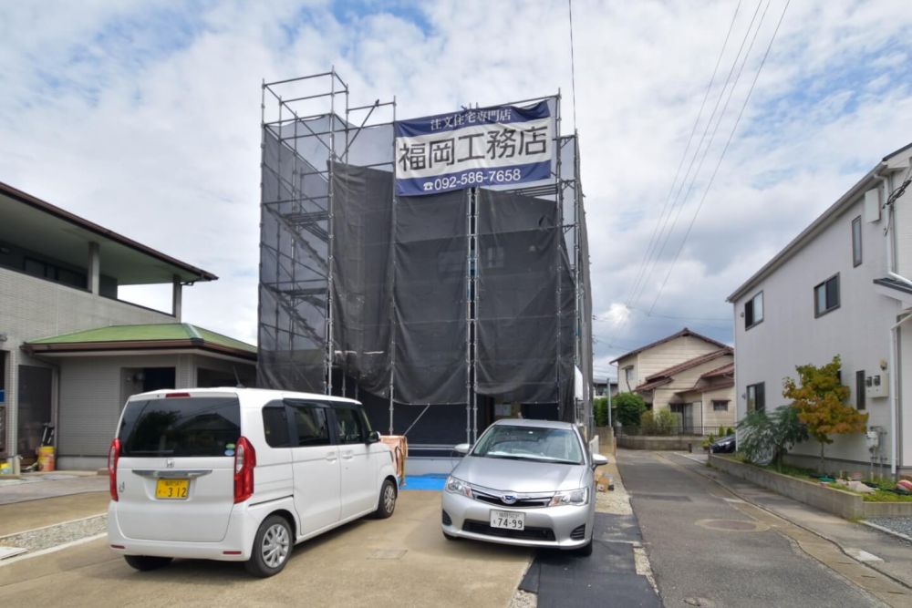 福岡市南区22　注文住宅建築現場リポート⑥　～木工事・石膏ボード貼り～