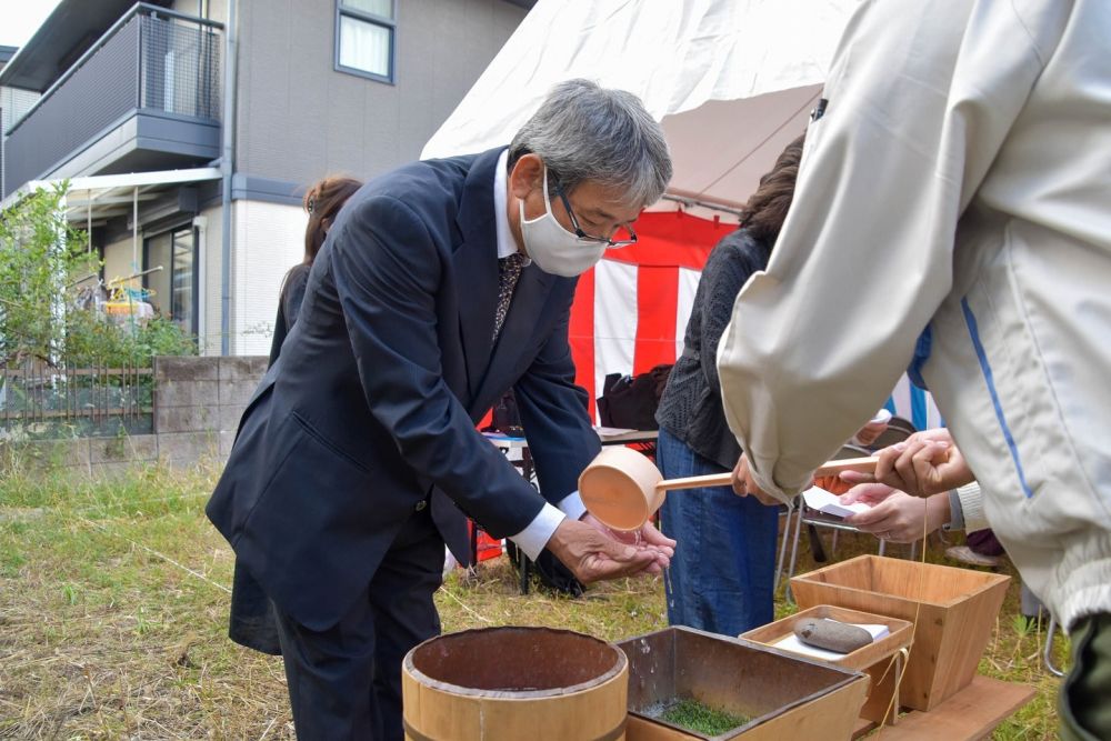 福岡市早良区08　注文住宅建築現場リポート①　～地鎮祭～