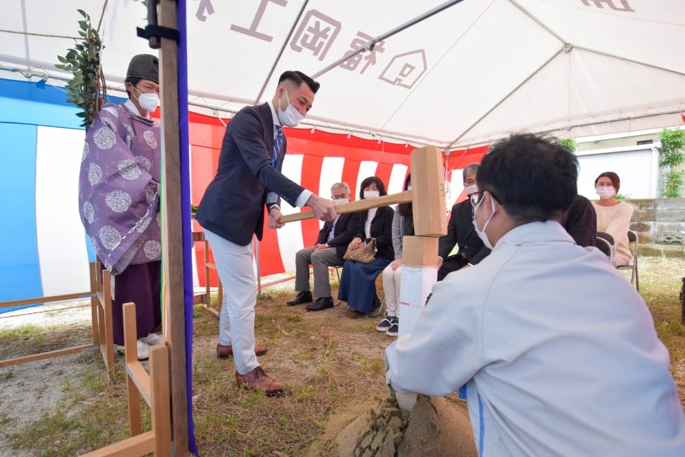 福岡市早良区08　注文住宅建築現場リポート①　～地鎮祭～