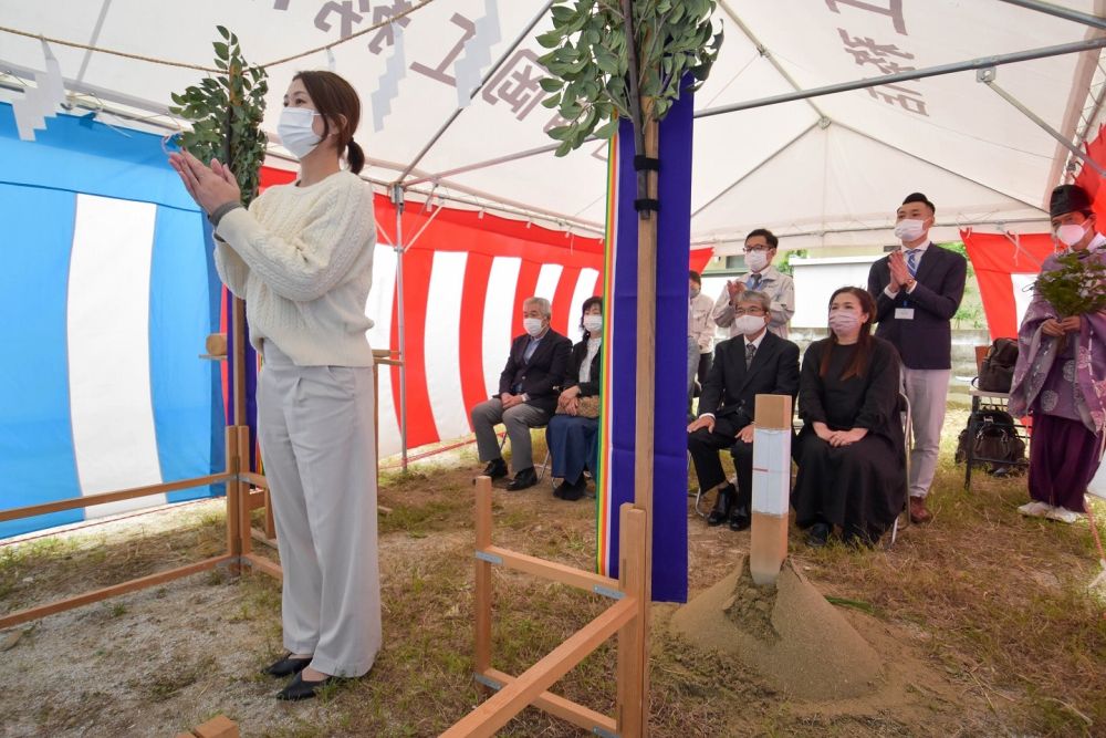 福岡市早良区08　注文住宅建築現場リポート①　～地鎮祭～