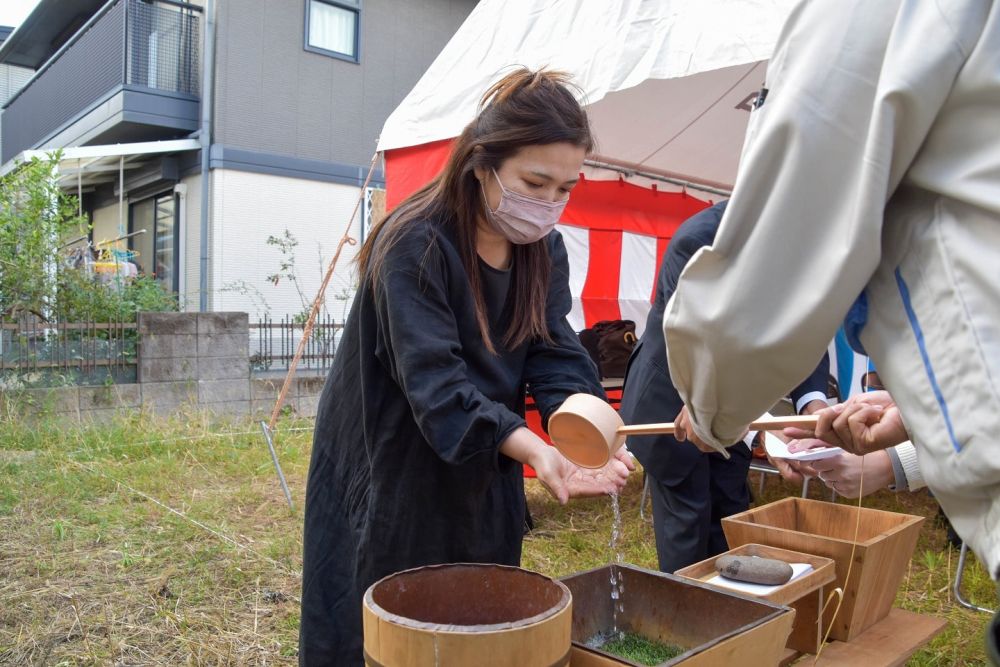 福岡市早良区08　注文住宅建築現場リポート①　～地鎮祭～