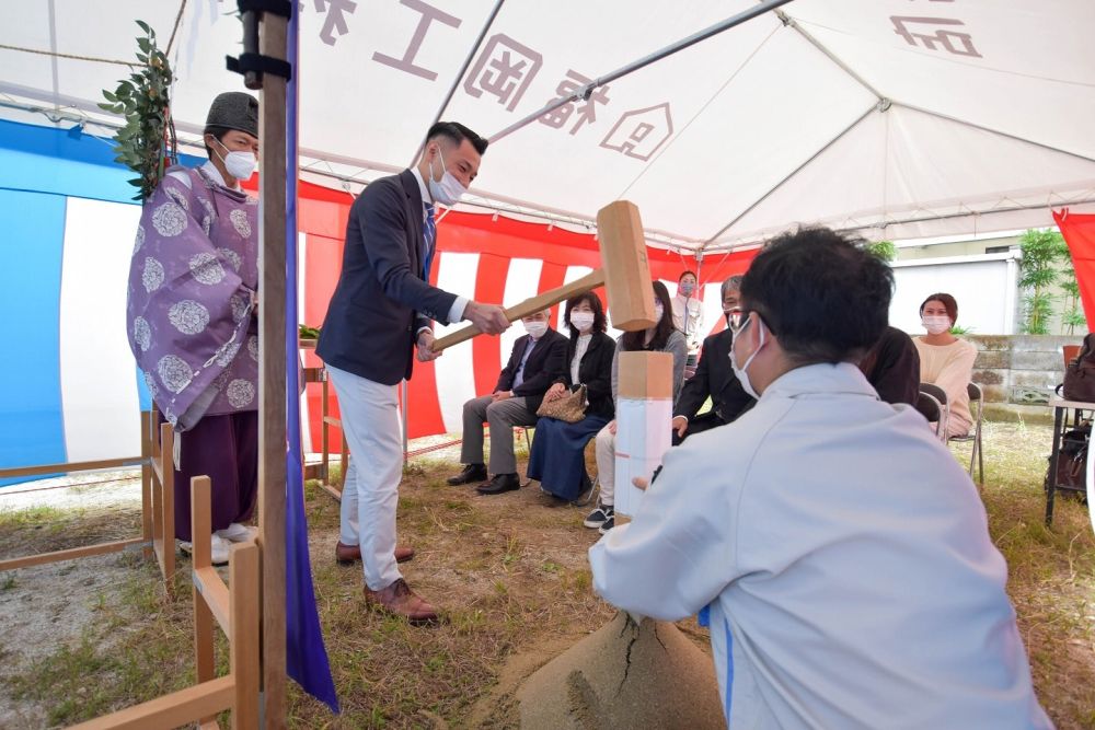 福岡市早良区08　注文住宅建築現場リポート①　～地鎮祭～