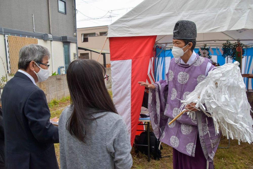 福岡市早良区08　注文住宅建築現場リポート①　～地鎮祭～