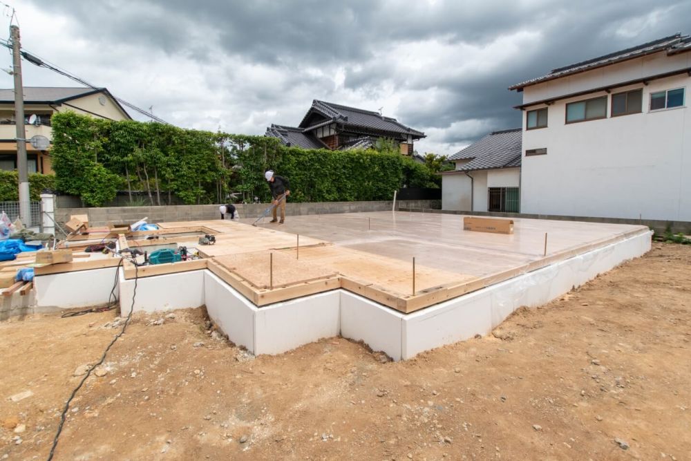 福岡市東区青葉01　注文住宅建築現場リポート⑤　～基礎工事・土台敷～