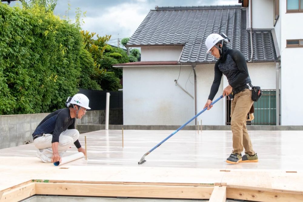 福岡市東区青葉01　注文住宅建築現場リポート⑤　～基礎工事・土台敷～