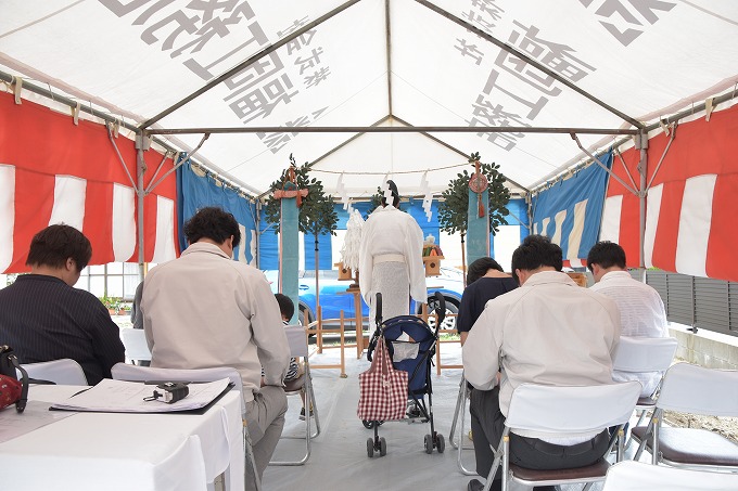 福岡市西区千里01　注文住宅建築現場リポート①　～地鎮祭～