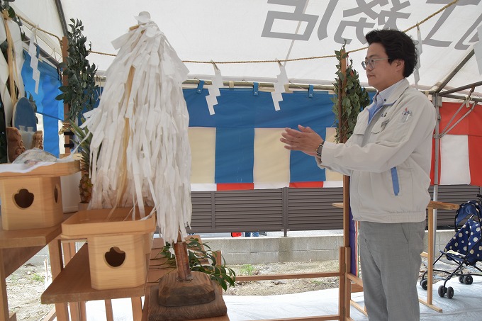 福岡市西区千里01　注文住宅建築現場リポート①　～地鎮祭～