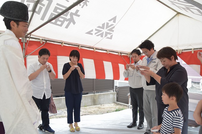 福岡市西区千里01　注文住宅建築現場リポート①　～地鎮祭～