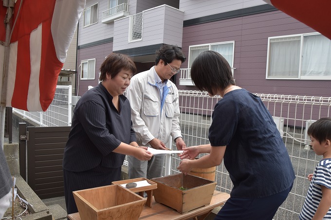 福岡市西区千里01　注文住宅建築現場リポート①　～地鎮祭～