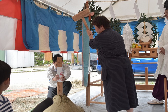 福岡市西区千里01　注文住宅建築現場リポート①　～地鎮祭～