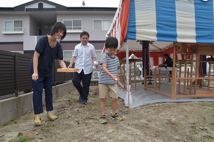 福岡市西区千里01　注文住宅建築現場リポート①　～地鎮祭～