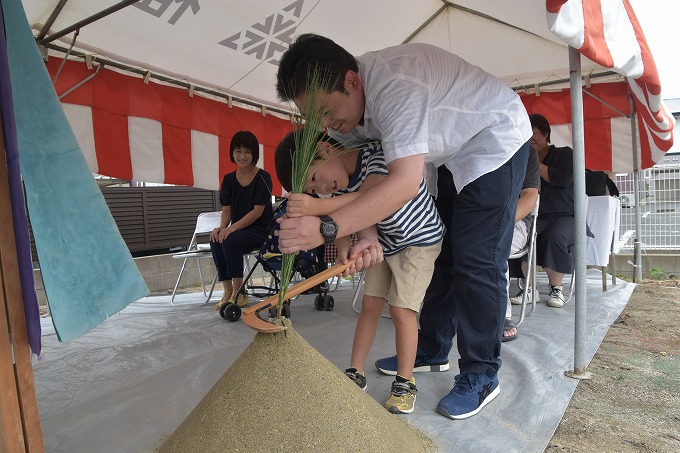 福岡市西区千里01　注文住宅建築現場リポート①　～地鎮祭～