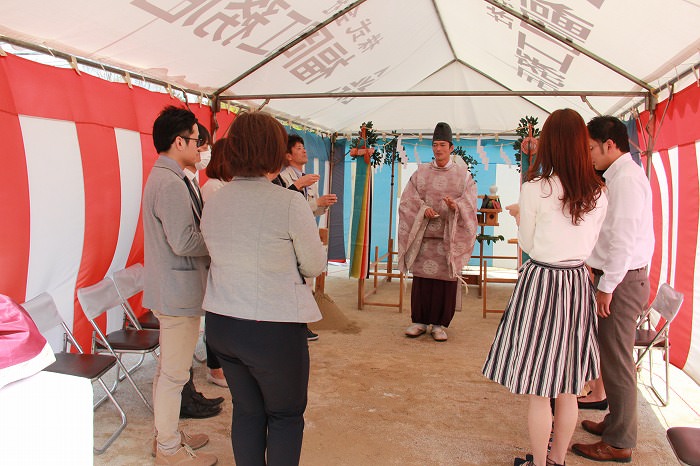 福岡県春日市星見ヶ丘01　注文住宅建築現場リポート①　～地鎮祭～