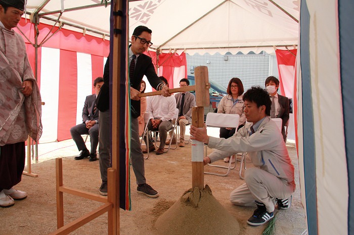 「春日市星見ヶ丘01」注文住宅現場リポート①【地鎮祭】