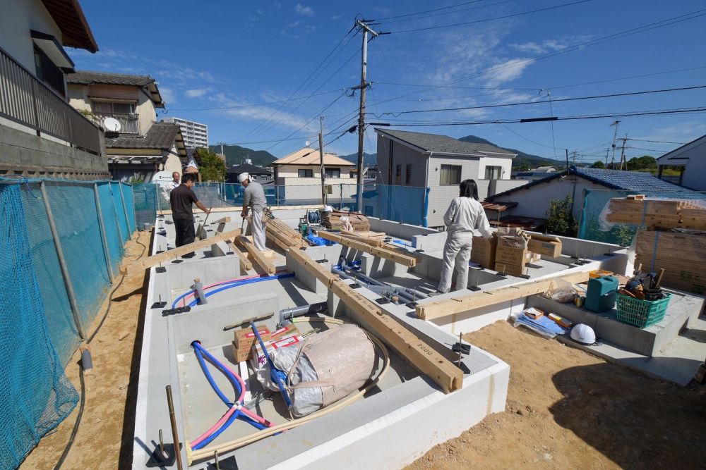 「筑紫野市08」注文住宅現場リポート③【木工事】【土台敷き】