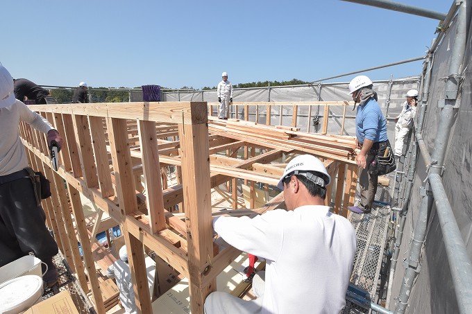 福岡県古賀市01　注文住宅建築現場リポート⑥　～上棟式～