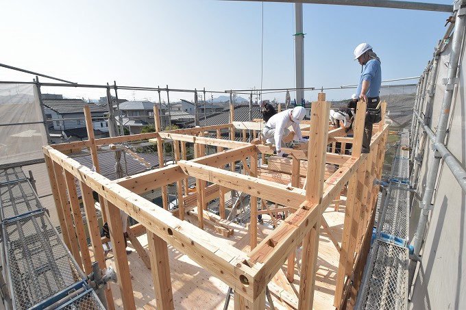 福岡県古賀市01　注文住宅建築現場リポート⑥　～上棟式～