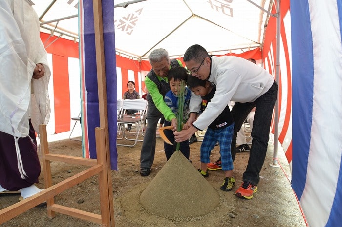 福岡市南区五十川03　注文住宅建築現場リポート①　～地鎮祭～