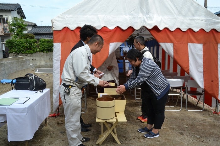 福岡市南区五十川03　注文住宅建築現場リポート①　～地鎮祭～