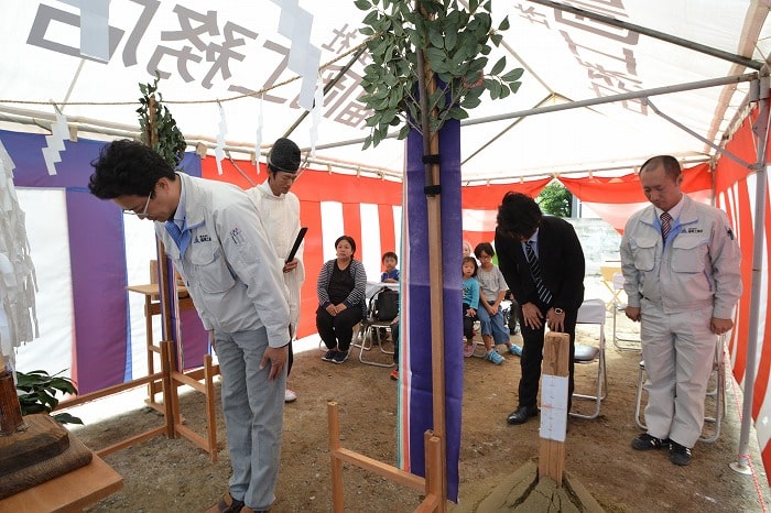 福岡市南区五十川03　注文住宅建築現場リポート①　～地鎮祭～