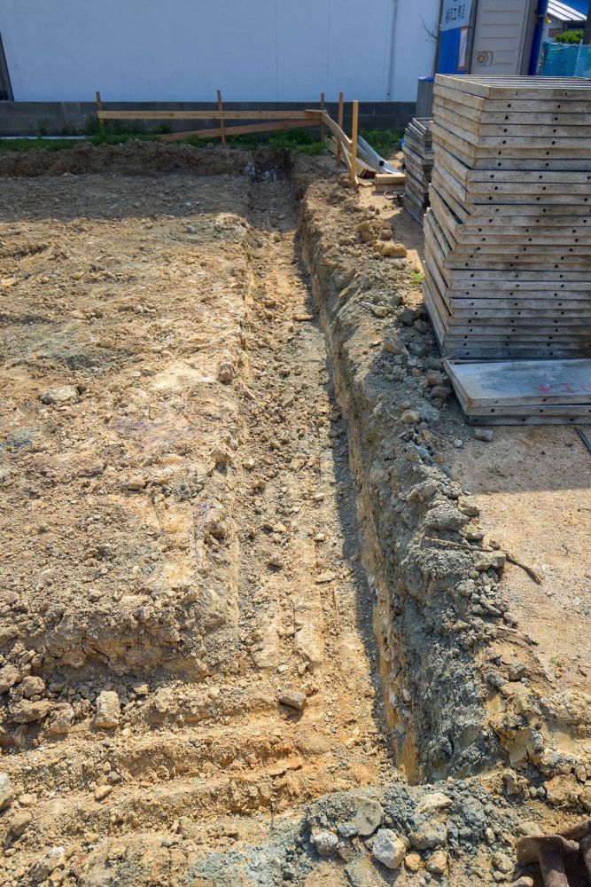 「福岡市東区青葉01」注文住宅現場リポート②【基礎工事】【根切り】