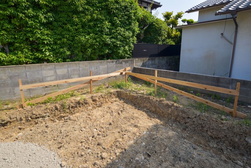 「福岡市東区青葉01」注文住宅現場リポート②【基礎工事】【根切り】