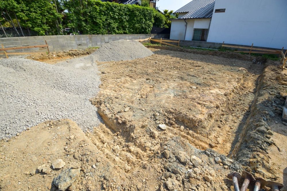「福岡市東区青葉01」注文住宅現場リポート②【基礎工事】【根切り】