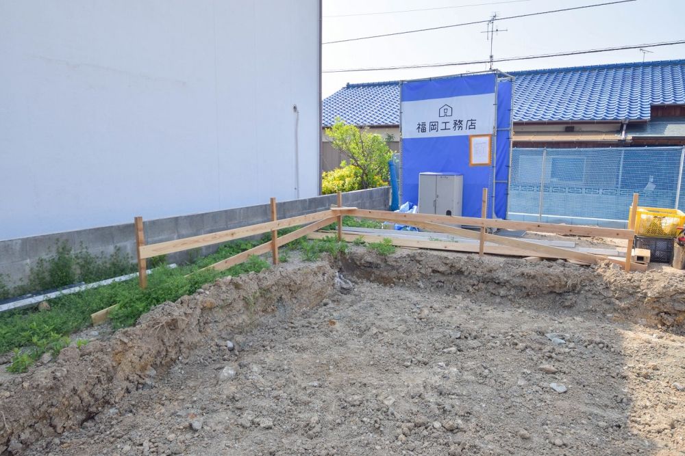 「福岡市東区青葉01」注文住宅現場リポート②【基礎工事】【根切り】