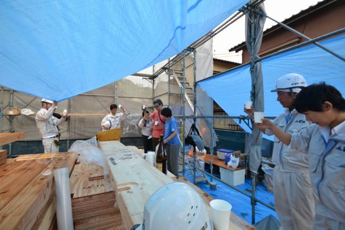 「福岡市東区香椎01」注文住宅現場リポート④【上棟式】
